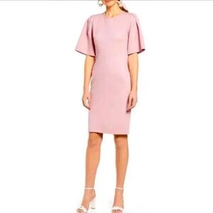 Rachel Parcell Blush Flutter Sleeve Sheath Dress Size XS